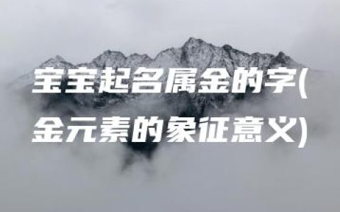 宝宝起名属金的字(金元素的象征意义)