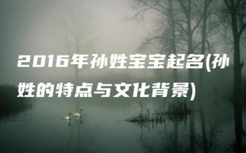 2016年孙姓宝宝起名(孙姓的特点与文化背景)