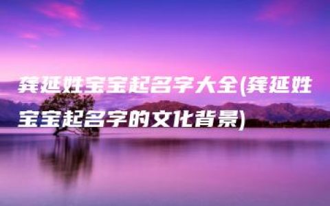 龚延姓宝宝起名字大全(龚延姓宝宝起名字的文化背景)