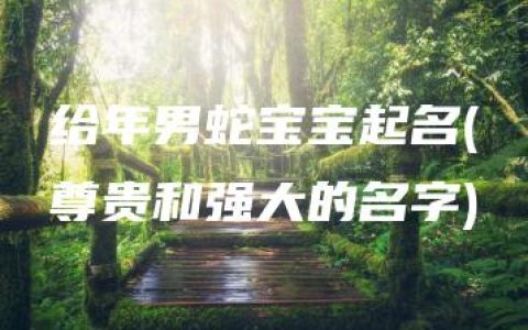 给年男蛇宝宝起名(尊贵和强大的名字)