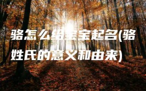 骆怎么给宝宝起名(骆姓氏的意义和由来)