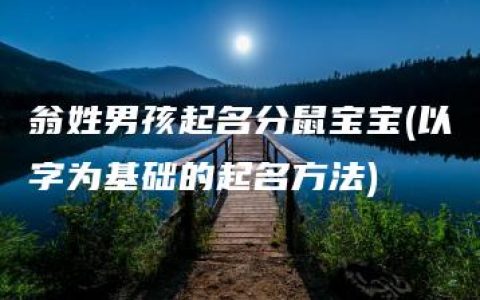 翁姓男孩起名分鼠宝宝(以字为基础的起名方法)