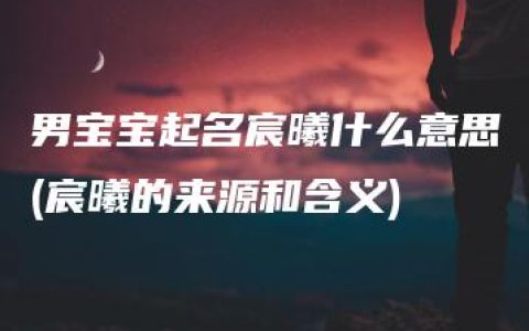 男宝宝起名宸曦什么意思(宸曦的来源和含义)