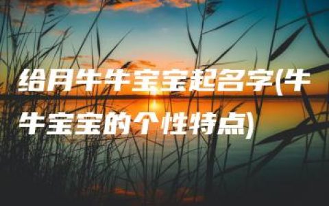 给月牛牛宝宝起名字(牛牛宝宝的个性特点)