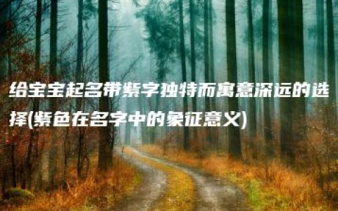 给宝宝起名带紫字独特而寓意深远的选择(紫色在名字中的象征意义)