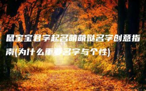 鼠宝宝君字起名萌萌哒名字创意指南(为什么重要名字与个性)