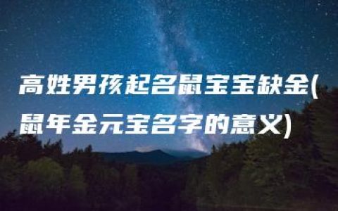 高姓男孩起名鼠宝宝缺金(鼠年金元宝名字的意义)