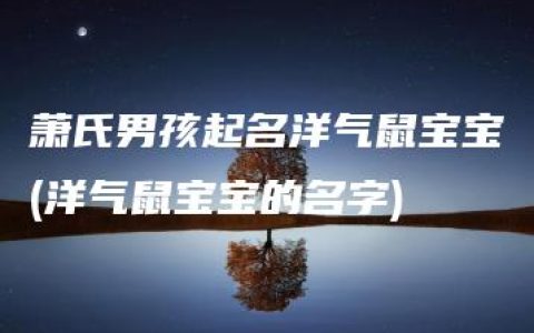 萧氏男孩起名洋气鼠宝宝(洋气鼠宝宝的名字)