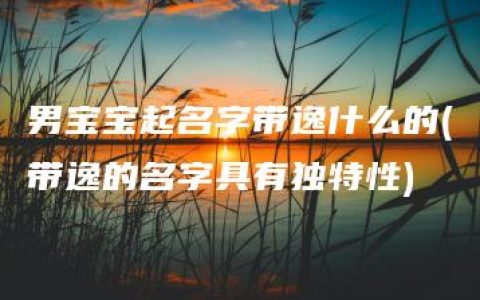 男宝宝起名字带逸什么的(带逸的名字具有独特性)