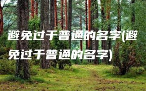 避免过于普通的名字(避免过于普通的名字)