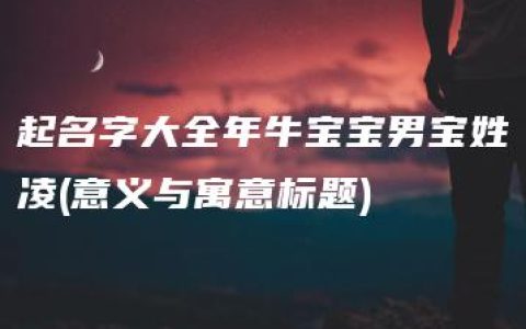 起名字大全年牛宝宝男宝姓凌(意义与寓意标题)