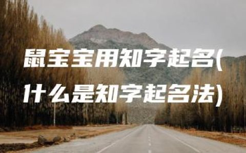 鼠宝宝用知字起名(什么是知字起名法)