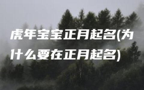 虎年宝宝正月起名(为什么要在正月起名)