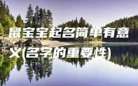 鼠宝宝起名简单有意义(名字的重要性)