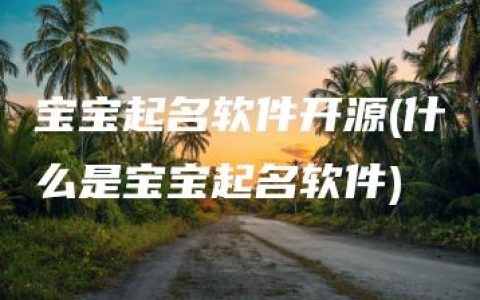 宝宝起名软件开源(什么是宝宝起名软件)