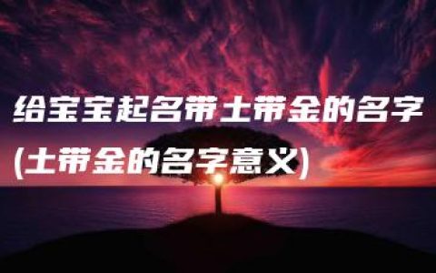 给宝宝起名带土带金的名字(土带金的名字意义)