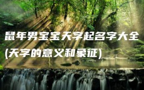 鼠年男宝宝天字起名字大全(天字的意义和象征)