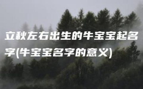 立秋左右出生的牛宝宝起名字(牛宝宝名字的意义)