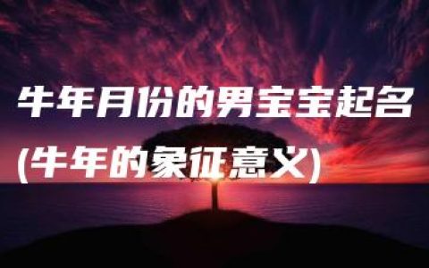 牛年月份的男宝宝起名(牛年的象征意义)