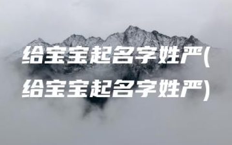 给宝宝起名字姓严(给宝宝起名字姓严)