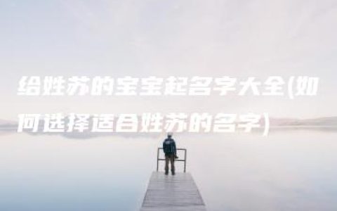 给姓苏的宝宝起名字大全(如何选择适合姓苏的名字)