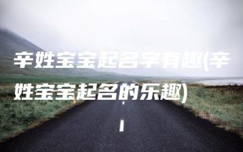 辛姓宝宝起名字有趣(辛姓宝宝起名的乐趣)