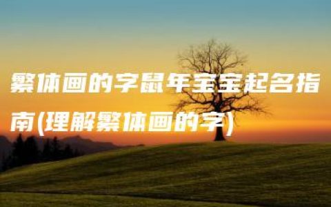 繁体画的字鼠年宝宝起名指南(理解繁体画的字)