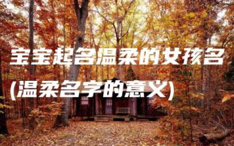 宝宝起名温柔的女孩名(温柔名字的意义)