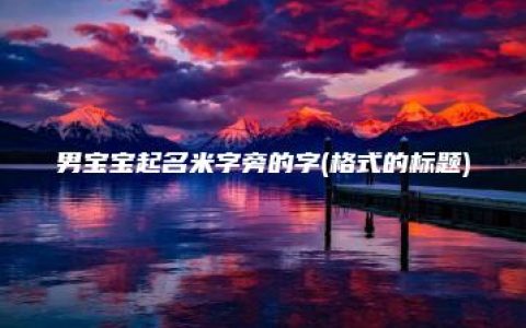 男宝宝起名米字旁的字(格式的标题)