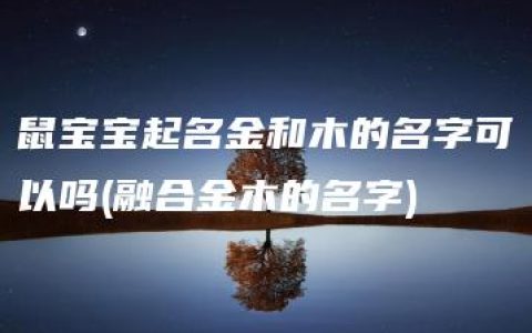 鼠宝宝起名金和木的名字可以吗(融合金木的名字)