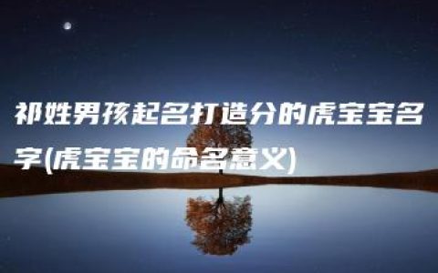 祁姓男孩起名打造分的虎宝宝名字(虎宝宝的命名意义)