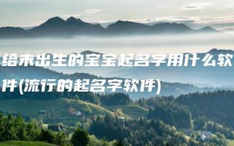 给未出生的宝宝起名字用什么软件(流行的起名字软件)