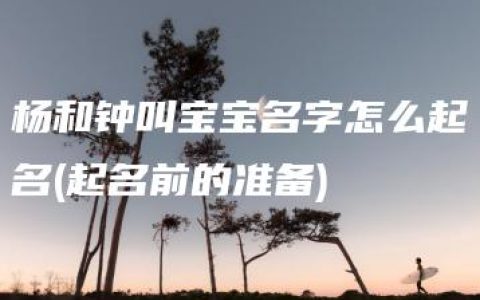 杨和钟叫宝宝名字怎么起名(起名前的准备)