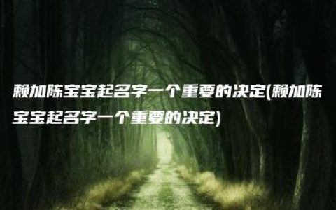 赖加陈宝宝起名字一个重要的决定(赖加陈宝宝起名字一个重要的决定)