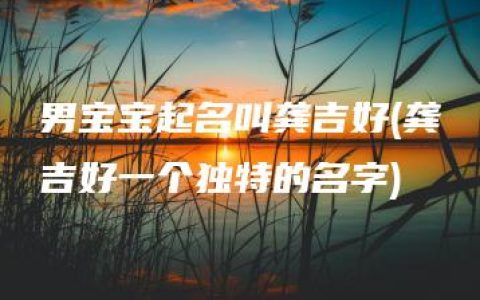 男宝宝起名叫龚吉好(龚吉好一个独特的名字)