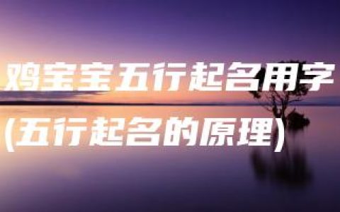 鸡宝宝五行起名用字(五行起名的原理)