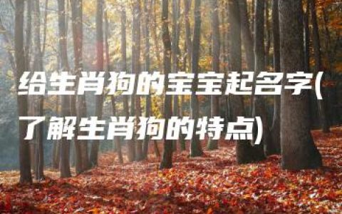 给生肖狗的宝宝起名字(了解生肖狗的特点)