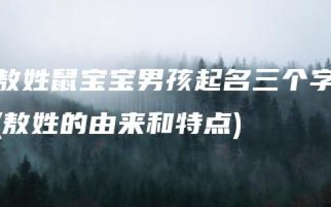 敖姓鼠宝宝男孩起名三个字(敖姓的由来和特点)