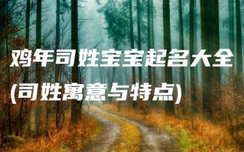 鸡年司姓宝宝起名大全(司姓寓意与特点)