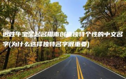 迟姓牛宝宝起名指南创造独特个性的中文名字(为什么选择独特名字很重要)