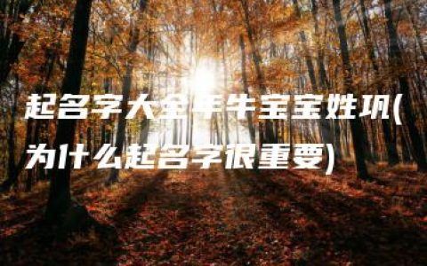 起名字大全年牛宝宝姓巩(为什么起名字很重要)