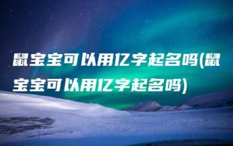 鼠宝宝可以用亿字起名吗(鼠宝宝可以用亿字起名吗)