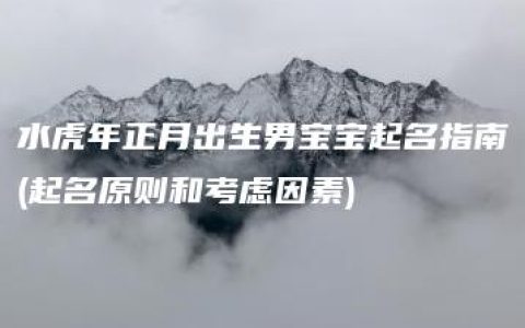 水虎年正月出生男宝宝起名指南(起名原则和考虑因素)