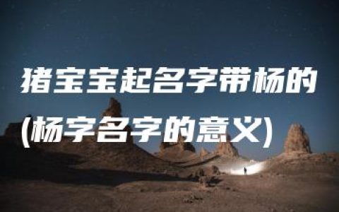 猪宝宝起名字带杨的(杨字名字的意义)