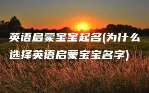 英语启蒙宝宝起名(为什么选择英语启蒙宝宝名字)