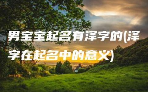 男宝宝起名有泽字的(泽字在起名中的意义)