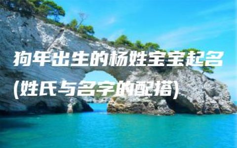 狗年出生的杨姓宝宝起名(姓氏与名字的配搭)