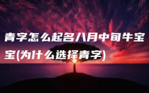 青字怎么起名八月中旬牛宝宝(为什么选择青字)