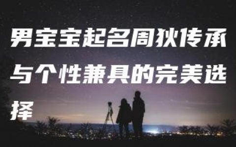 男宝宝起名周狄传承与个性兼具的完美选择