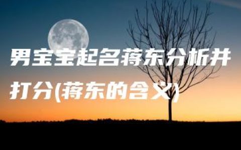 男宝宝起名蒋东分析并打分(蒋东的含义)